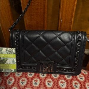 Badgley Mischka Small Crossbody Quilted Bag in Black NWT